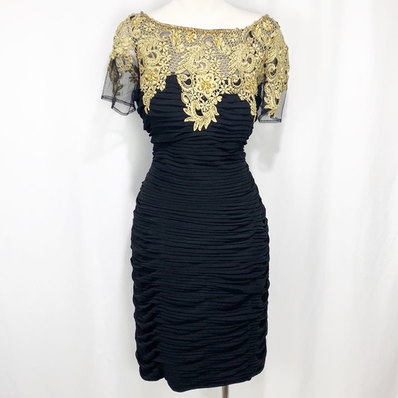NWT Lara Designs Black & Gold Cocktail Dress 20 - Picture 13 of 13